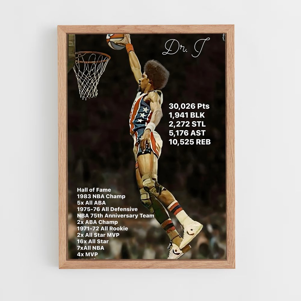 Poster Julius de erving – affiche Basketball (vue 4)